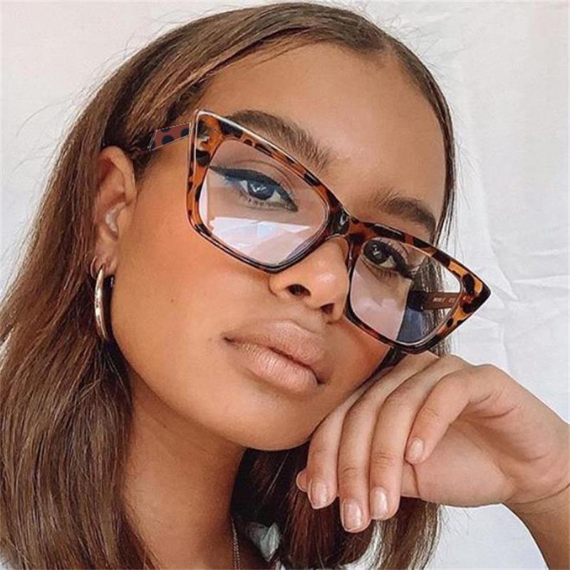 

2020 Retro Amber Square Glasses Spectacle Frame Women Transparent Myopia Nerd Glasses Clear Lens Optical Eyeglasses Frame