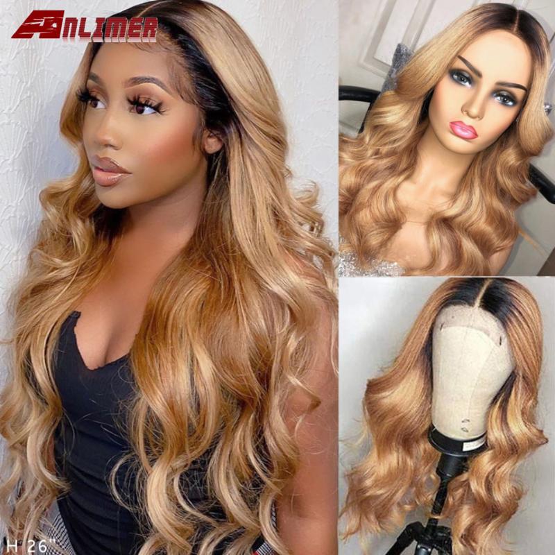 

1B/27 Honey Blonde 13x6x1 Lace Frontal Wigs Body Wave Pre plucked Brazilian Remy Ombre 5x5'' PU Silk Top Lace Human Hair Wig, 13x4 middle part wig