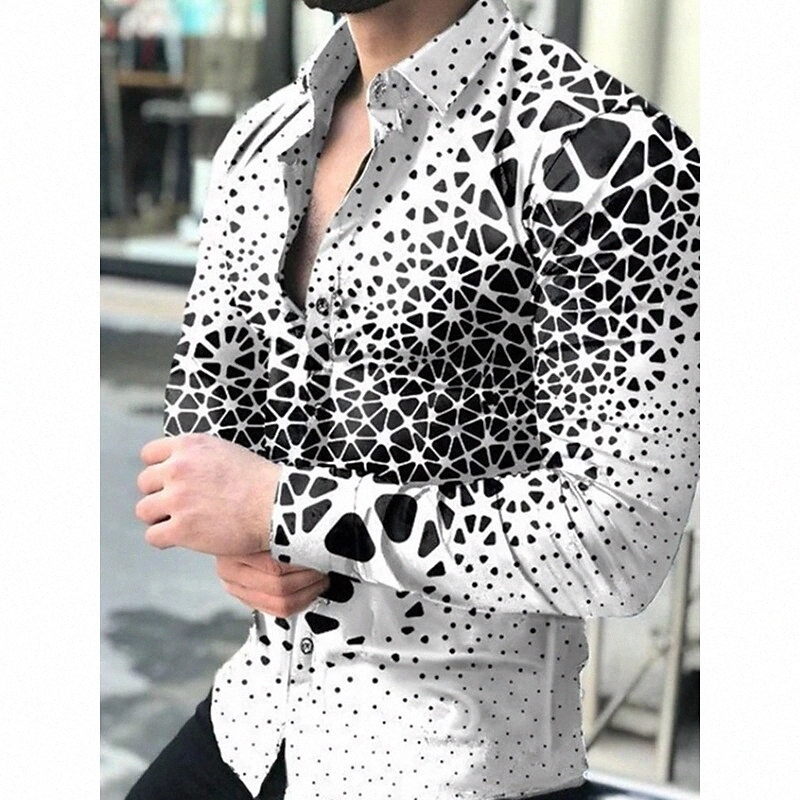 Men's Golf Shirt Other Prints Tartan Standing Collar Going out golf shirts Patchwork Print Long Sleeve Slim Tops Designer Punk & Gothic Light Y