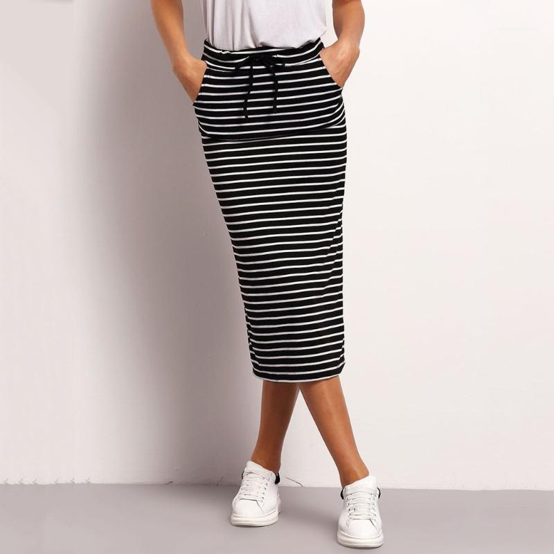 

Women's casual waist bandage stripe skirt lady Fashion Hight Waist Skirt Summer Elastic Short clothes fo women ZM1, As pic