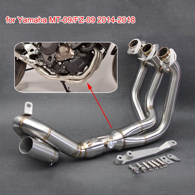 

For MT-09 FZ-09 XSR900 2014-2020 2020 Full Exhaust System Link Pipes 304 Stainless Steel 51mm Slip on XSR900 FZ09 MT MT09