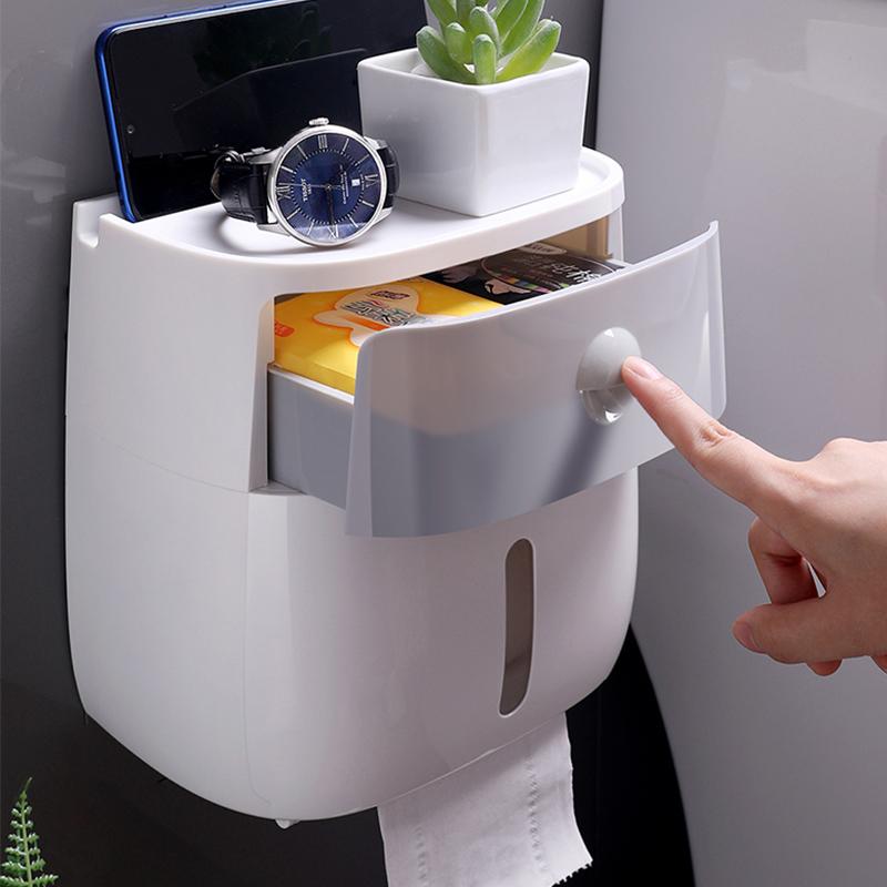 

Multipurpose Toilet Paper Holder Stand For Bathroom Accessories Waterproof Storage Box Place Phone Things Toilet Paper Dispenser