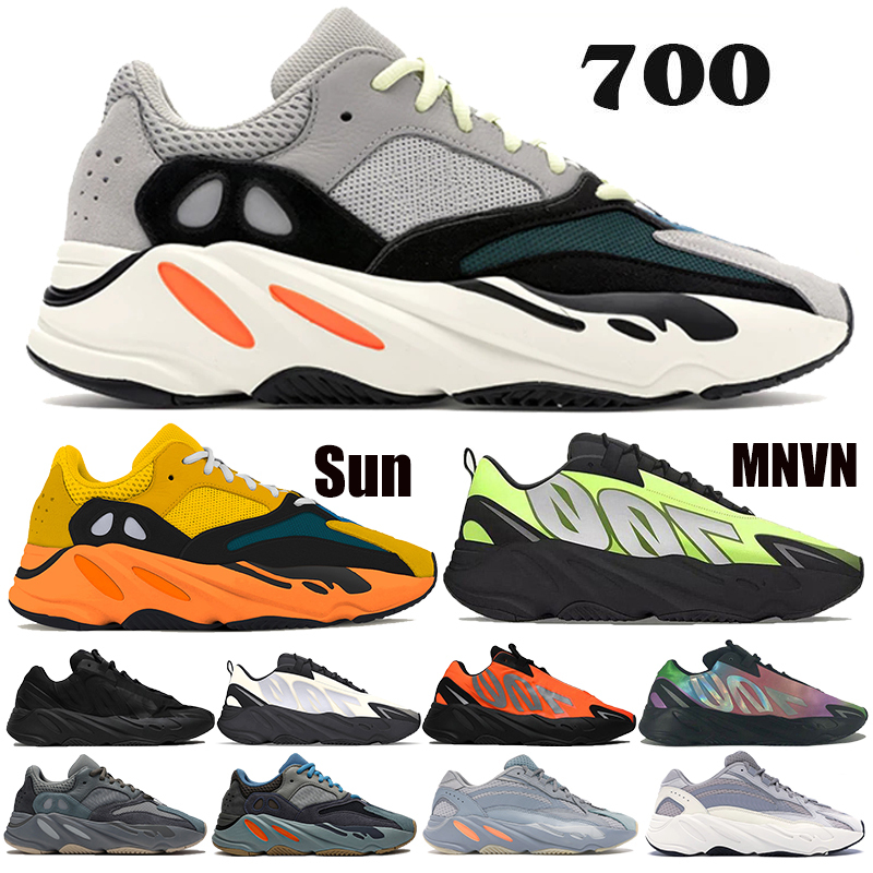 

700 MNVN Runner Kanye West Triple Black Bone Phosphor Men Women Running shoes Vanta Carbon Blue OG Solid Grey Utility Black trainers Sneaker, 10 teal blue