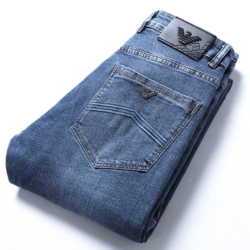 

New autumn, men's brem of fine elastic cotton Italy eagle fashions business classic winter brim pants, Blue