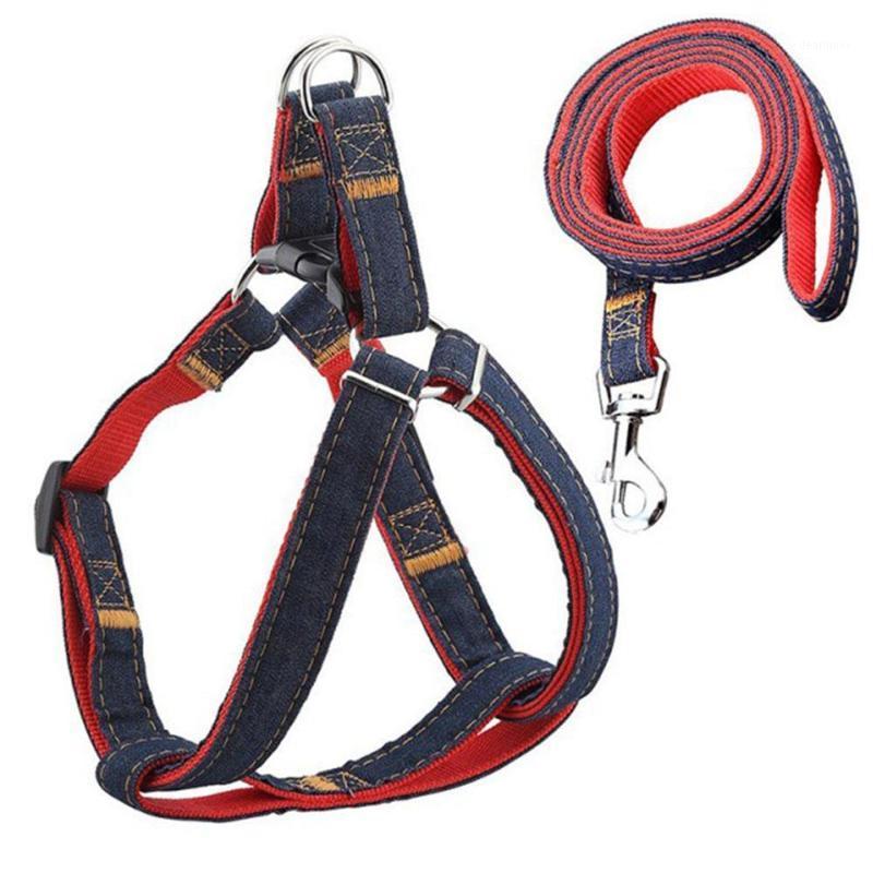 

Leash Denim Harness Collar Adjustable Walking Rope Pet Dog Dogs Heavy Duty Chain Puppy Dog Supplies Collar Training1