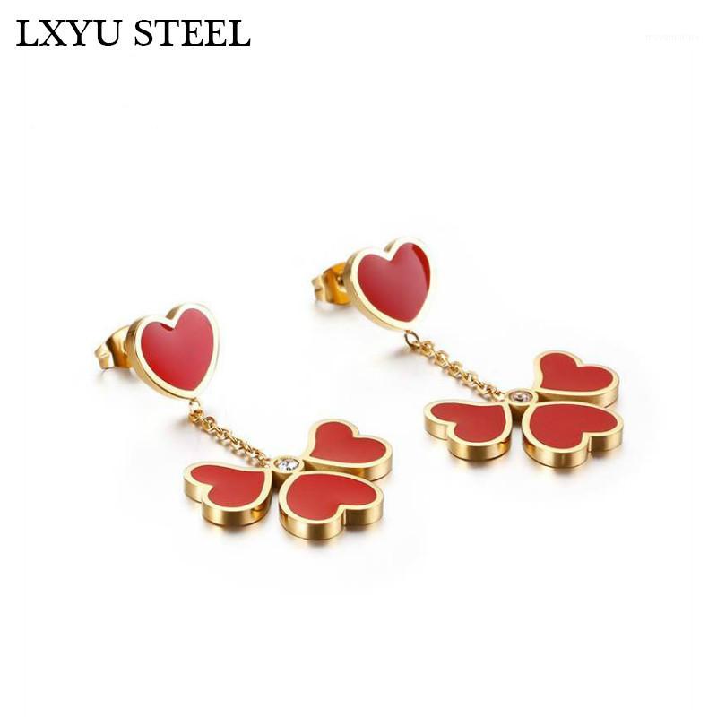 

Red Earrings Cute Heart Lovely Earring For Women/Girl/Baby Stainless Steel 2020 earrings Stud1