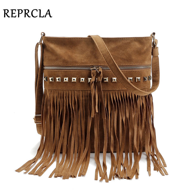 

Fashion Rivet Tassel Women High Quality Shoulder Messenger Bags Designer Ladies Handbags Crossbody Bolsa Feminina Q1230, Camel