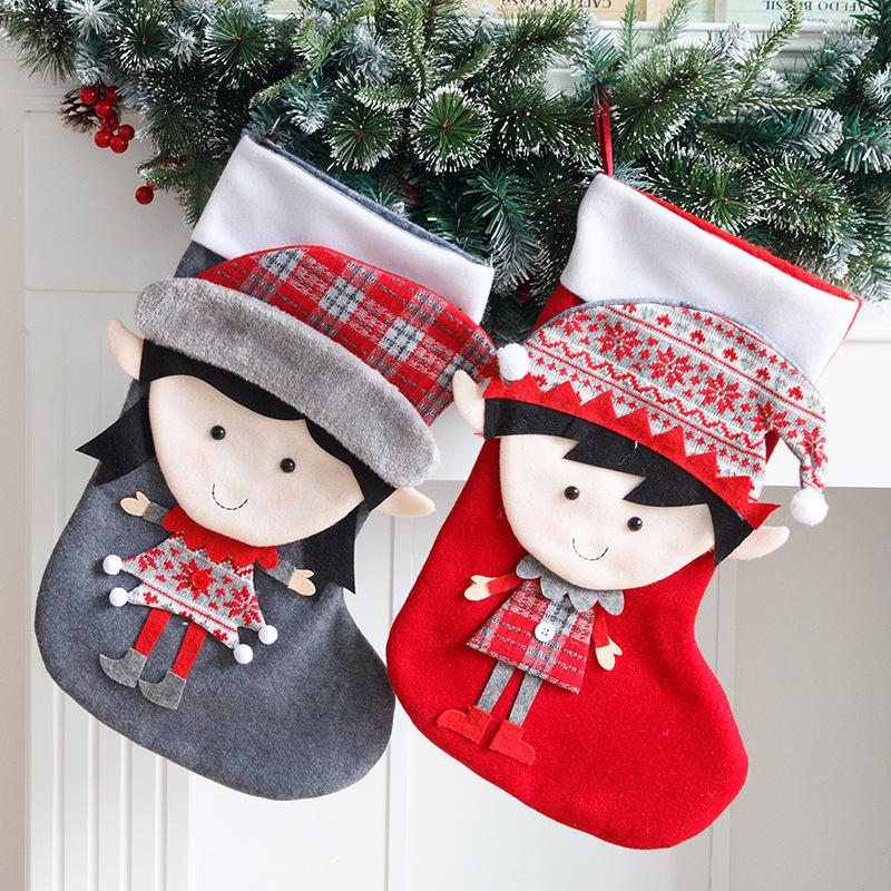 

Christmas Stockings Big Size Cartoon Boy And Girl Xmas Stockings Holiday Party Decoration·