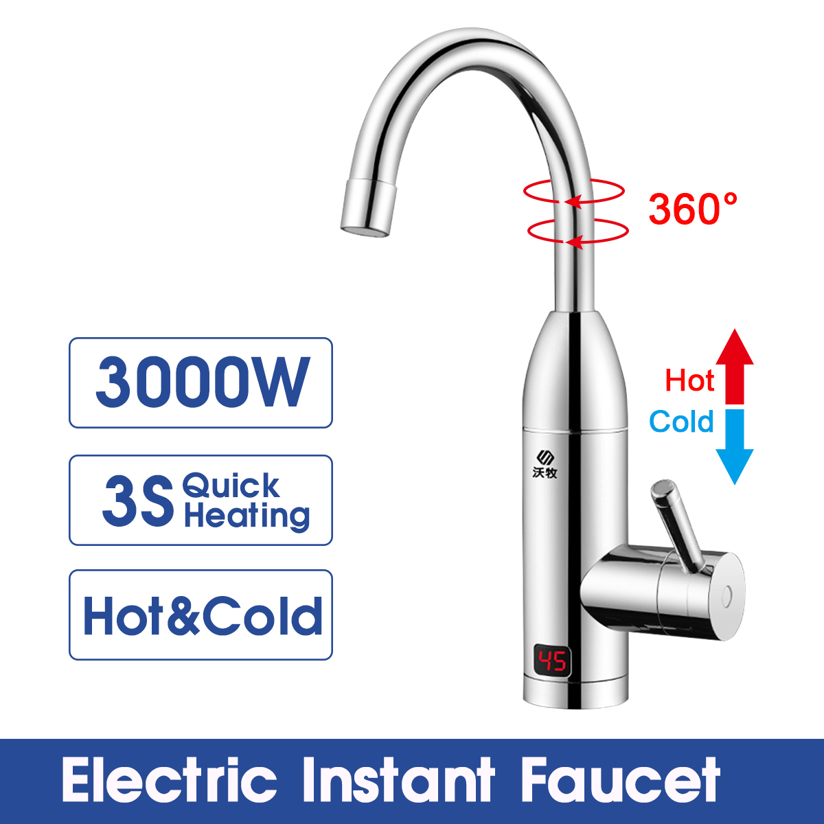 

Electric Faucet Instant Water Heater Tap Faucet Heater Cold Heating Faucet Tankless Instantaneous Water Heater kitchen faucets T200424