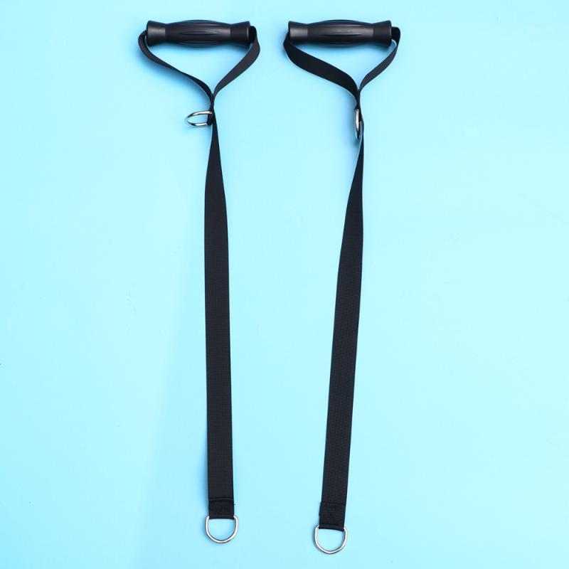 

2 Pcs Fitness Rope Plastic Handle Nylon Gym Belt for Biceps Shoulders1