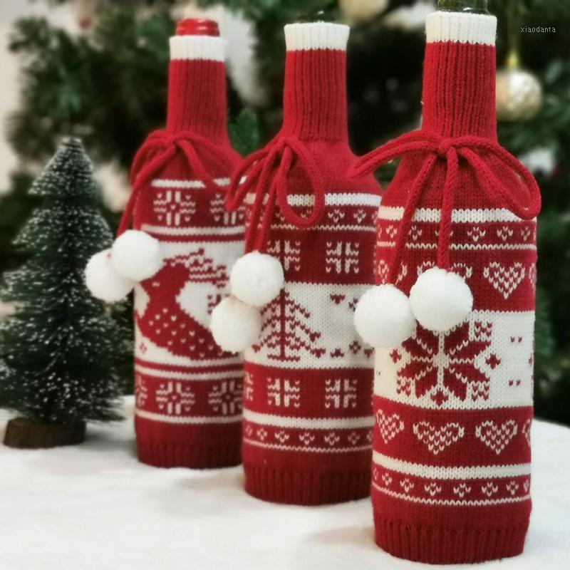 

Christmas Decorations for Home Santa Claus Wine Bottle Cover Snowman Stocking Gift Holders Xmas Decor New Year#11