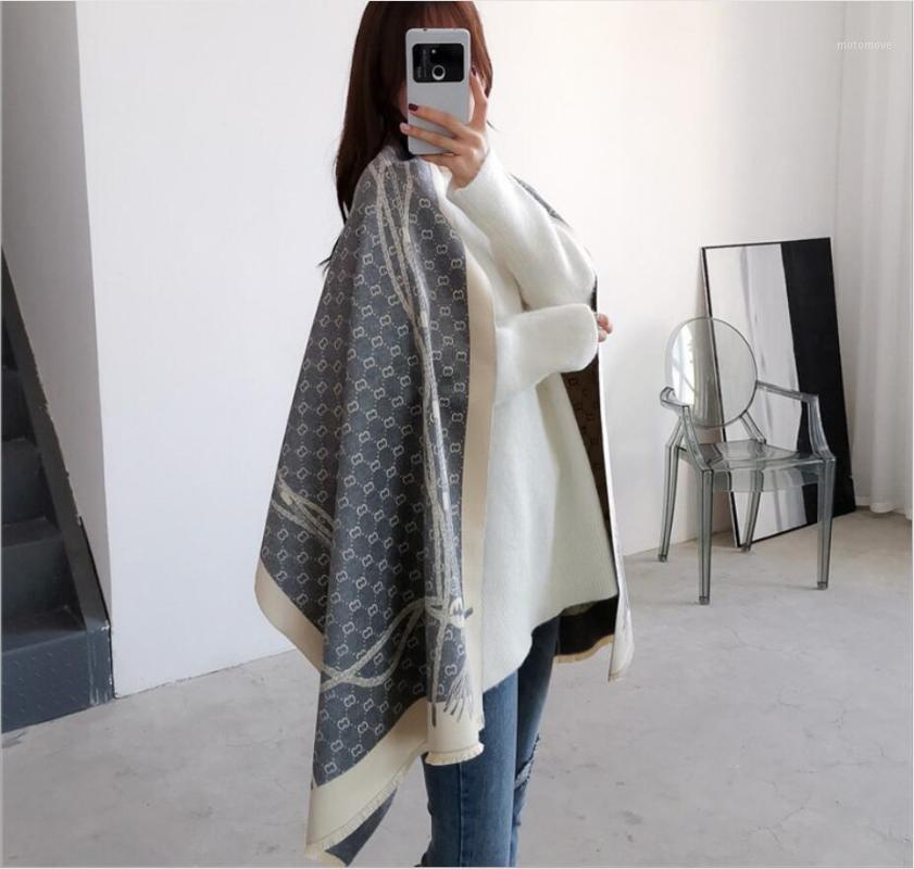 

Fashion Luxury Letters Chain Winter Scarf Women Cashmere Warm Foulard Lady Scarves Thick Soft Bufanda Shawls Wraps New1