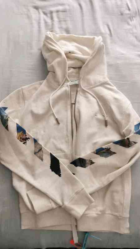 

Designer Luxury Off Classic Arrowhead Katoen Hip Hop Top Hoodie Of Black White Seaside Stone Fisherman Print Men Women Casual Hooded