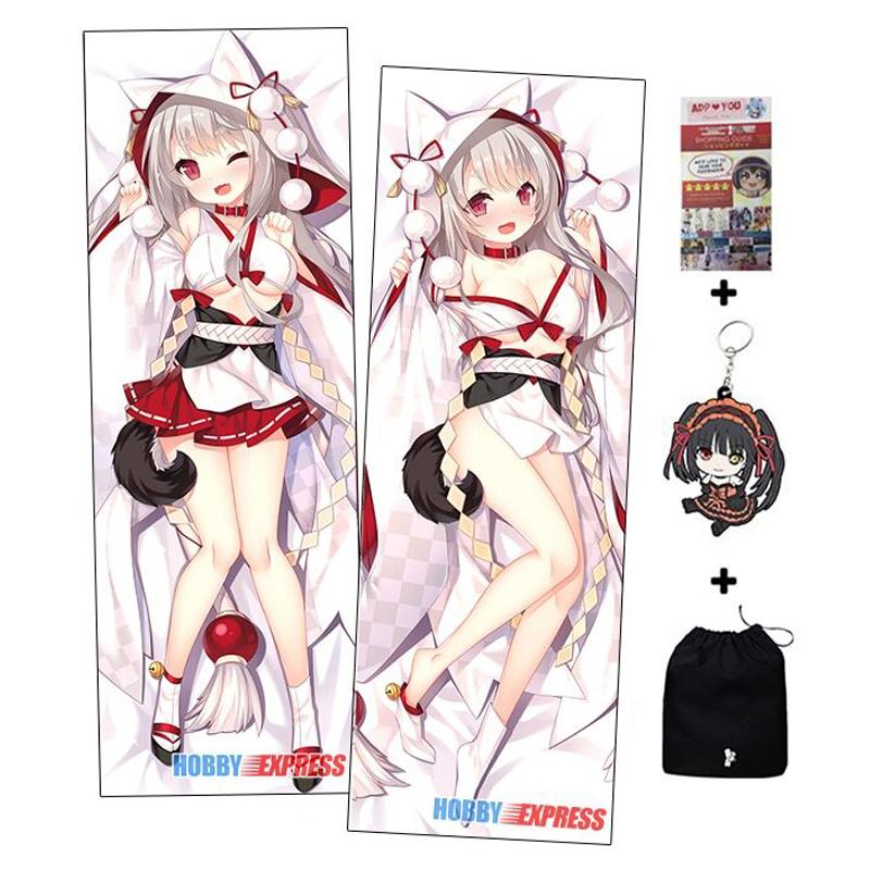 

Hobby Express Azur Lane Yuudachi Dakimakura Japanese Otaku Waifu Hugging Body Pillow Cover H3905A Pillow Case, Peach skin