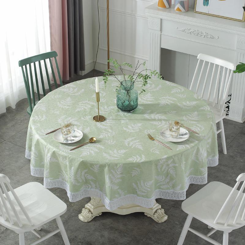 

PVC Waterproof Tablecloth Oil-proof Round Table Cloth Restaurant Banquet Table Cloth Dining Cover for Wedding Party Decor, Style6