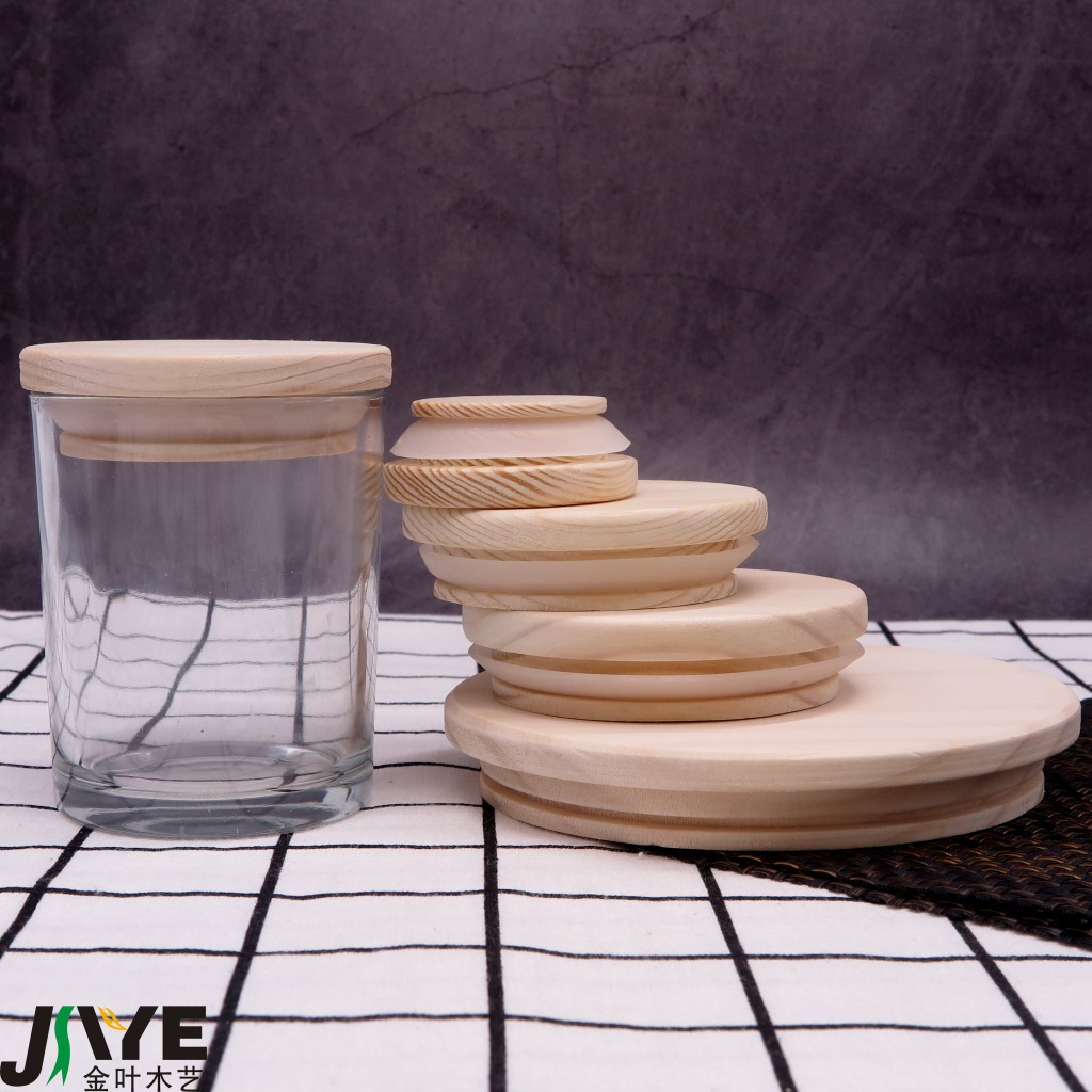 

Wooden Mason Jar Lids 8 Sizes Environmental Reusable Wood Bottle Caps With Silicone Ring Glass Bottle Sealing Cover Dust Cover
