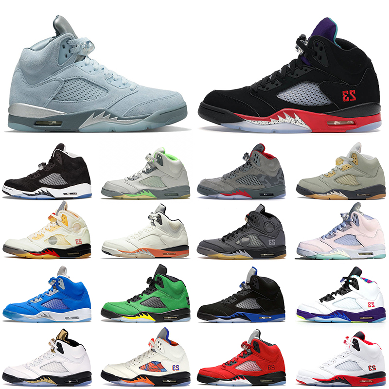 

Off Jumpman 5s Basketball Shoes 5 High Quality Jorden5s Sports Bluebird Easter Concord Top 3 Sail Whites Black Muslin Mens Women Off Jogging Sneakers With Socks, C32 40-47