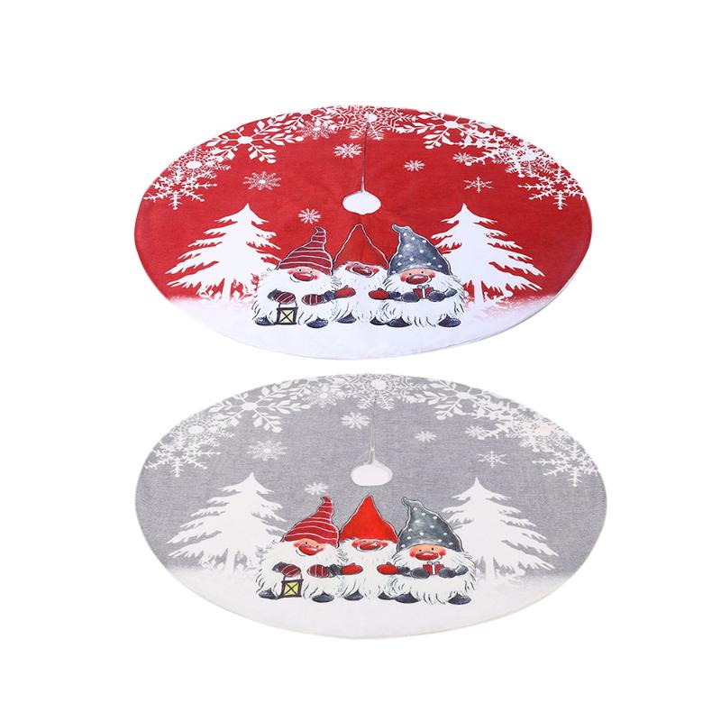 

2Pcs/Bag/Cartoon Printing Faceless Elderly Tree Skirt/Christmas Tree Bottom Decor/Christmas Skirt/Christmas Decorations