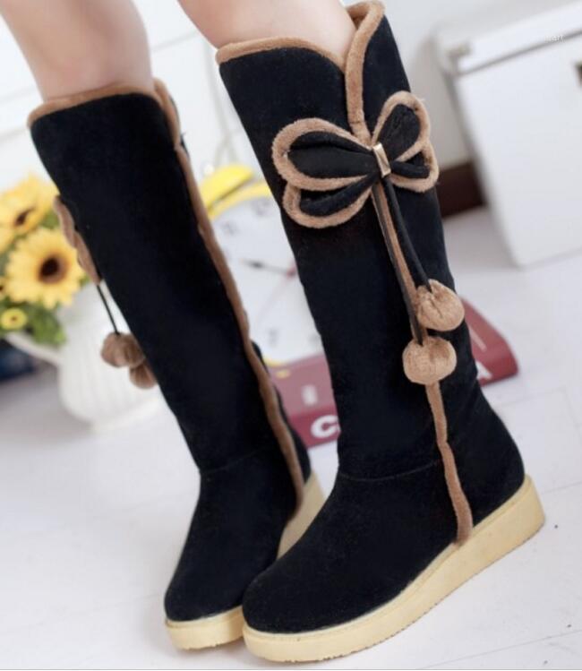 

Wedge Shoes Woman Women Pumps Chaussure Femme Fashion Ladies Platform Girls Winter knee-high Snow Boots Warm Fur G612611, Black