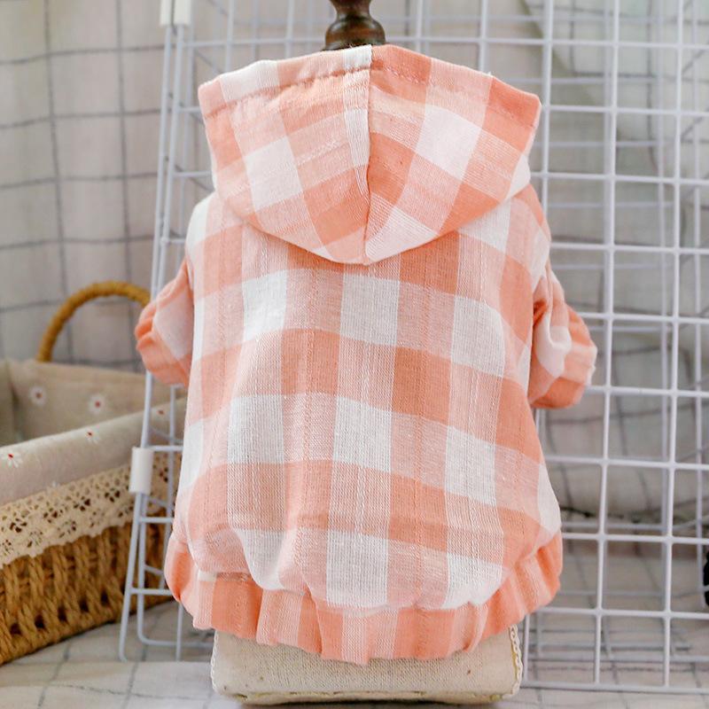 

Cute Latticet Pet Cat Dog Summer Shirt Vest Pajamas Clothes For Yorkie Poodle Small Dog Puppy Jacket Coat Costume Clothing, Orange
