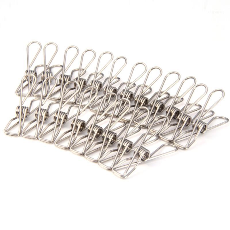 

Clothing & Wardrobe Storage 20pcs Multipurpose Stainless Steel Clips Clothes Pegs Holders (Silver)