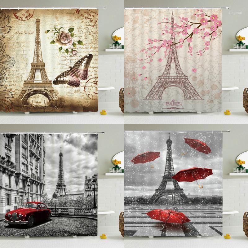 

Paris Tower Paris Landscape Shower Curtains Bathroom Waterproof Bath Curtain Polyester Fabric Bathtub Bath Curtain 180*180cm1