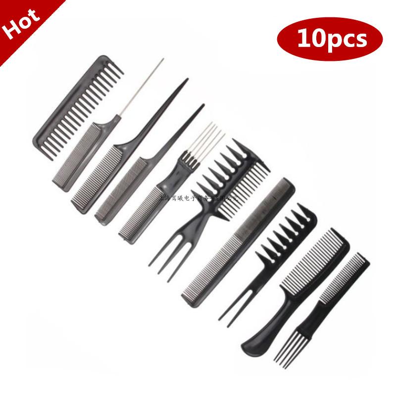 

Best New 10pcs/Set Professional Hair Brush Comb Salon Barber Hair Combs Hairbrush Hairdressing Combs Care Styling Tools