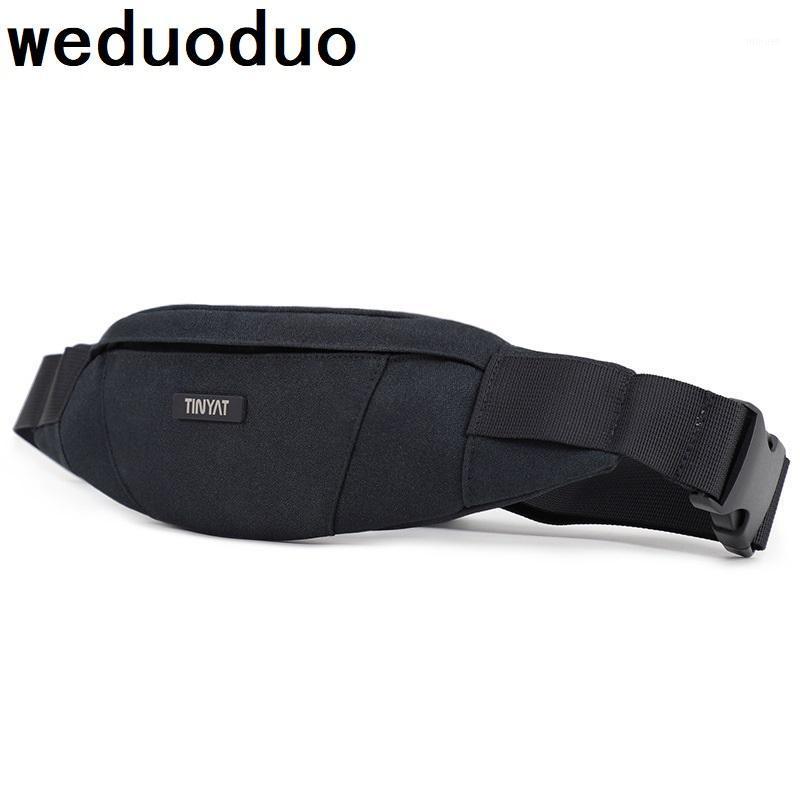 

Weduoduo Men Waist Bag pack Waterproof Canvas Travel Phone belt bag pouch for Men Women Casual Shoulder Fanny Pack1, Black