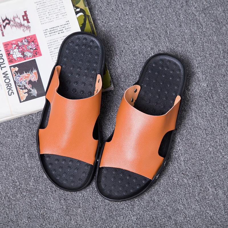 

GOODRSSON design men's slippers indoor summer trend outdoor wild beach shoes men's slippers1, Black