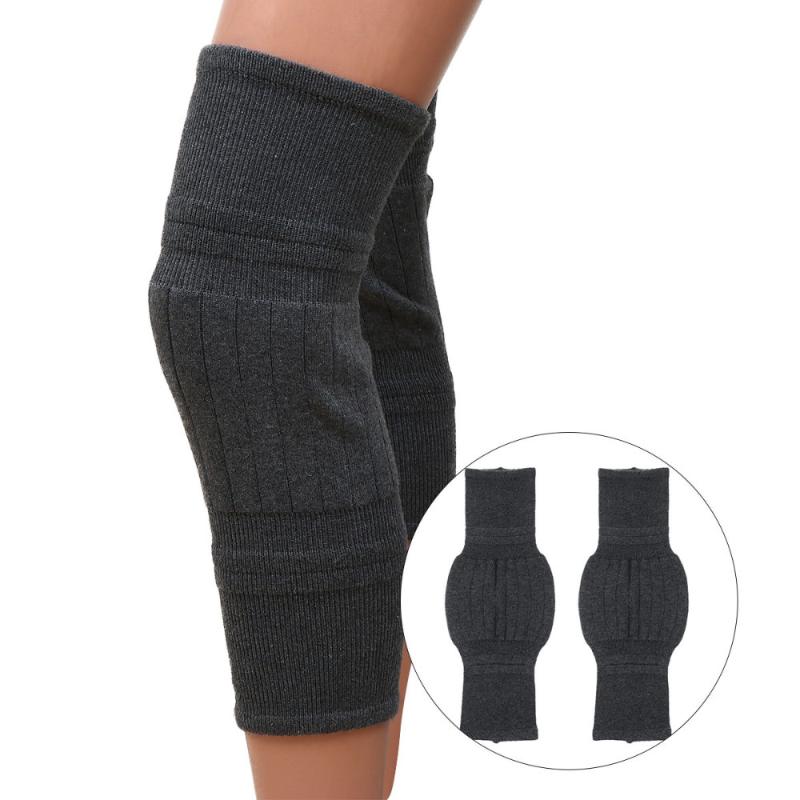 

1 Pair Winter Knee Sleeves Cashmere Kneecaps Leg Protector for Men Women, Grey