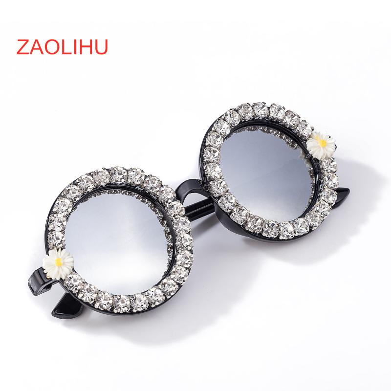 

Mirror Lens Women Sunglasses Fashion Diamond Round Eyewear Lady Luxury Sun Glasses UV400 Cheap Sunglass Handmade