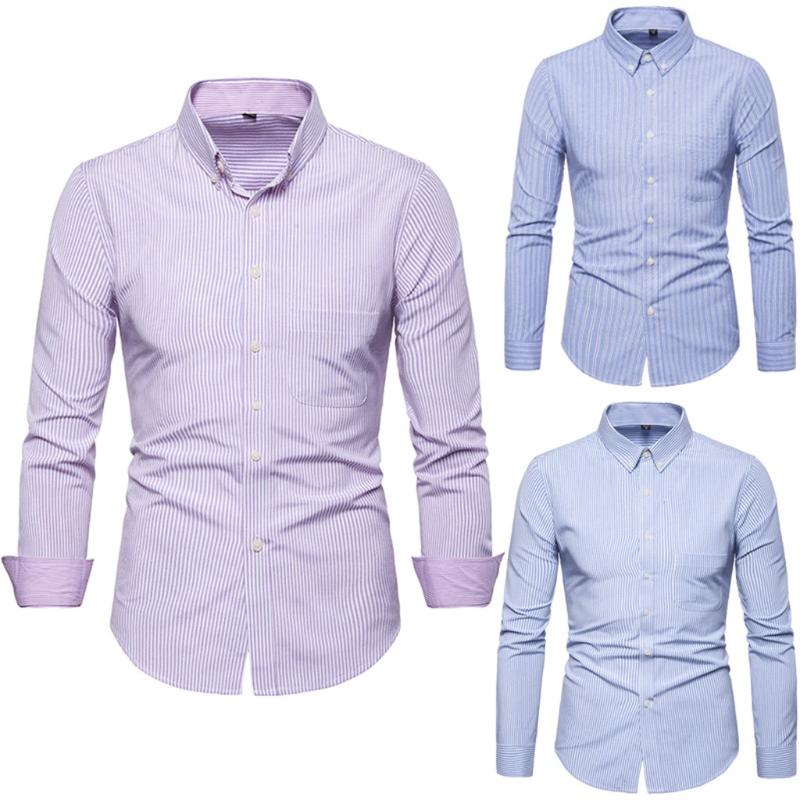 

Men's New Fashion Printed Long Sleeve Shirts Slim Comfortable Long Sleeve Shirt high quality spring 2020 W501, Pink