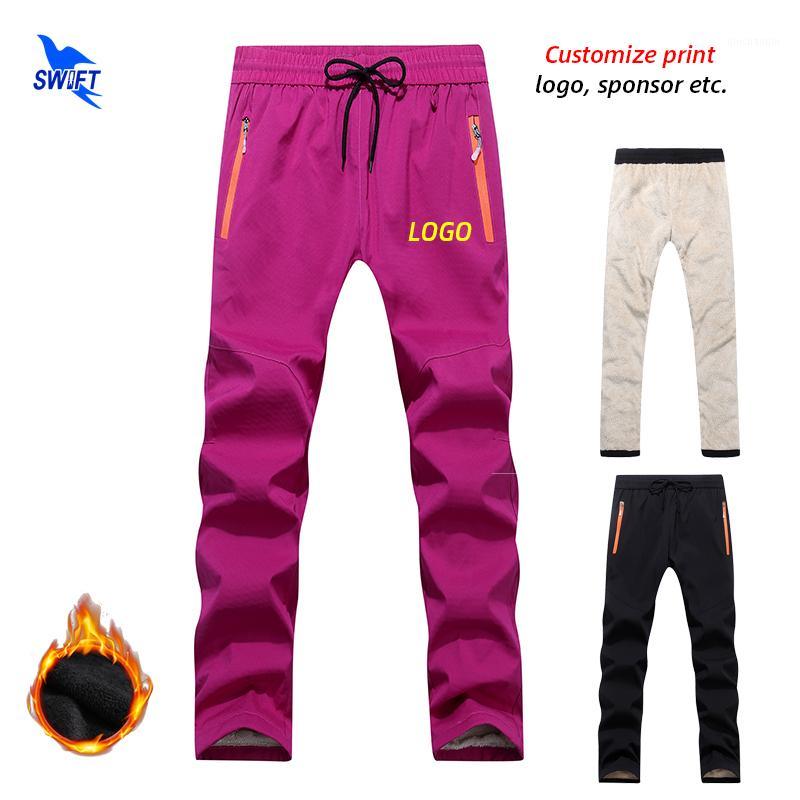 

Men Women Winter Warm Thicken Fleece Softshell Pants Outdoor Waterproof Skiing Hiking Trousers Camping Workout Clothes Customize1, Mens black