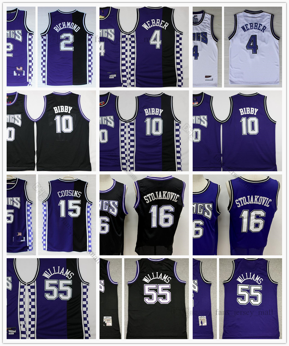

Custom Stitched Mitchell Ness Jersey Basketball 10 Mike 4 Chris Bibby Webber 55 Jason 16 Peja Williams Stojakovic 15 DeMarcus 2 Mitch Cousin, Black;red