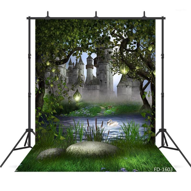 

Forest Castle Lake Fairy Tales Photography Backdrops Vinyl Cloth Backgrounds for Photo Studio Children Baby Shower Photophone1