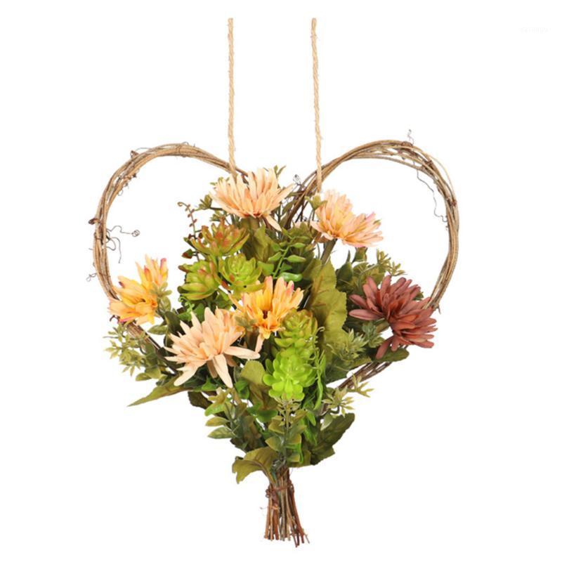 

Fleshiness Decor Bedroom Wreath Heart Style Garland for Home Colorful1, Colorful