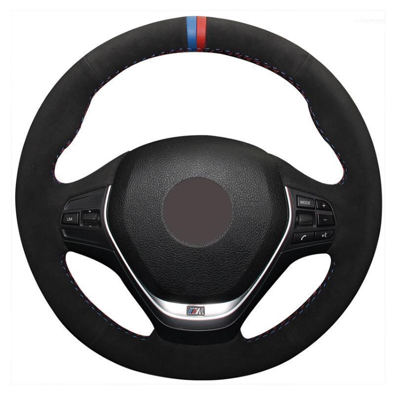 

Steering Wheel Covers Blue Red Marker Black Suede Car Cover For F20 2012-2022 F45 2014-2022 F30 F31 F34 2013-2022 F32 F33 F36 20141