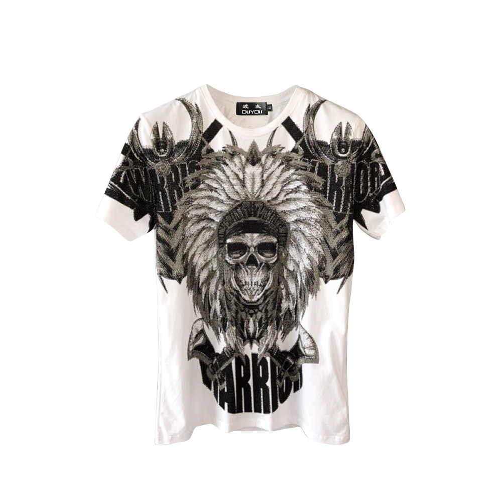 

Men T-shirt King of Bling Crystal Skull Shirts Men' Tshirt Short Sleeve Tops Camiseta Masculina Tee Shirt Homme Pp Dy15 Ddwy, Red