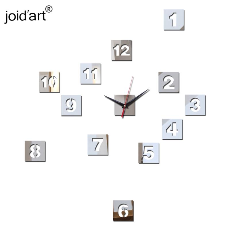 

top fashion new 3d acrylic wall stickersLiving Room decor hot sale diy mirror clock irregular 12 beautiful