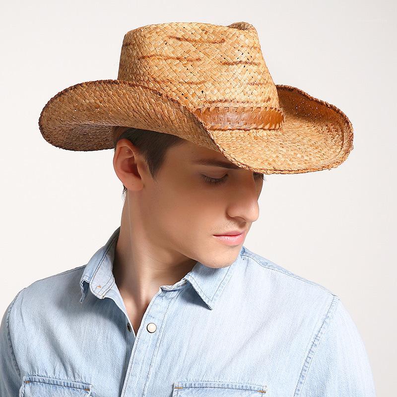 

Top grade 100% cellulose fedora hat men panama cap male outdoor cowboy hat beach big size straw 56-58cm 58-60cm above 60cm1, Light brown