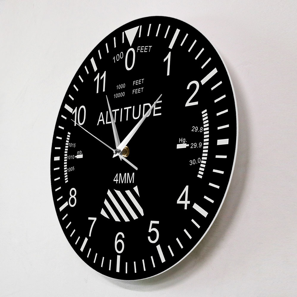 

Altimeter Wall Clock Tracking Pilot Air Plane Altitude Measurement Modern Wall Watch Classic Instrument Home Decor Aviation Gift LJ201204