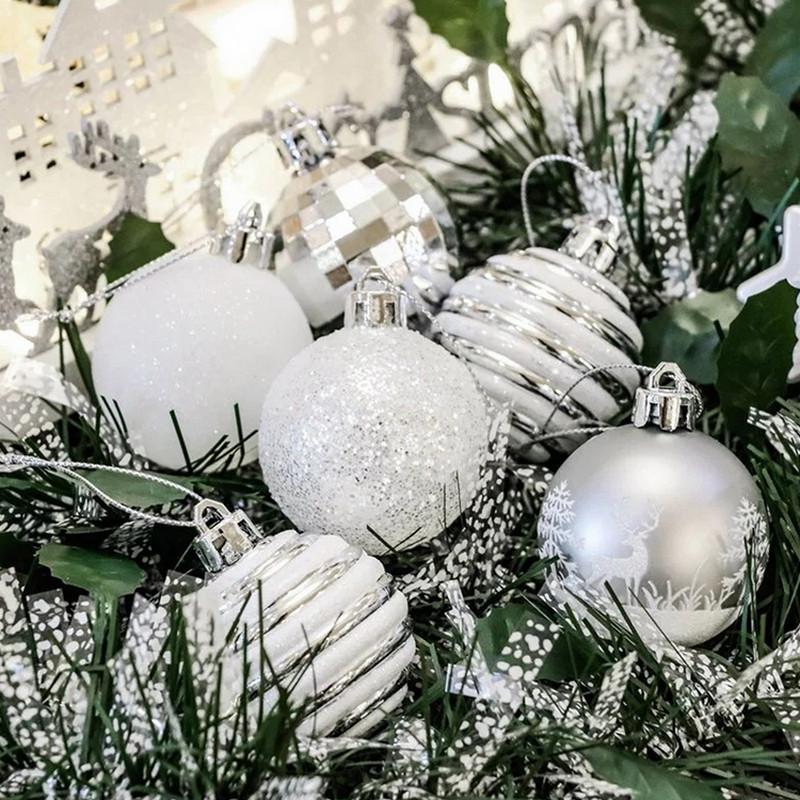 

Christmas Hanging Ornament Tree Decoration Striped Dot Sequined New Year Gifts Reusable Family Mall Pendant Balls