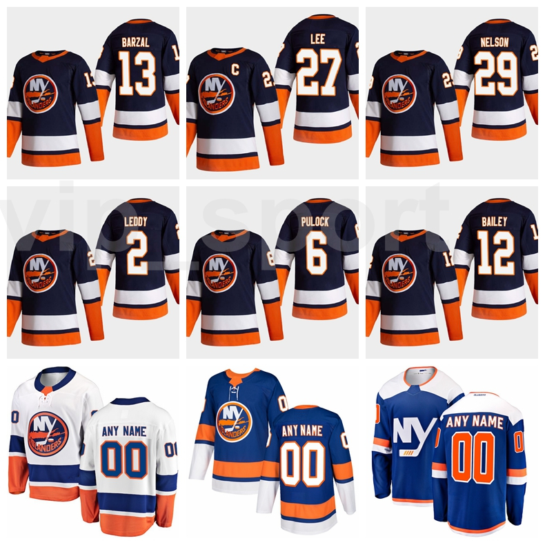 

2021 Hockey Reverse Retro New York Islanders Jersey 13 Mathew Barzal 27 Anders Lee 29 Brock Nelson 12 Josh Bailey 2 Nick Leddy, White