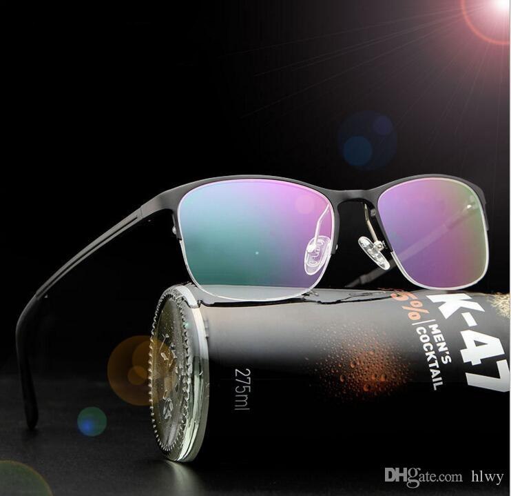 

HDCRAFTER brand new aluminum magnesium ultralight light blue light mirror glasses frame fashion hipster man P6294