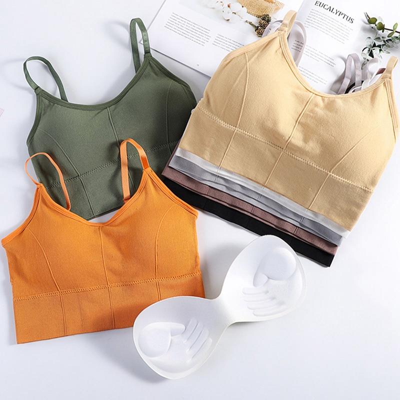 

Sexy Tube Top Women Breathable Famale Brassiere Seamless Bralette with Chest Pad Lingerie Girls Bras Beauty Back, Orange