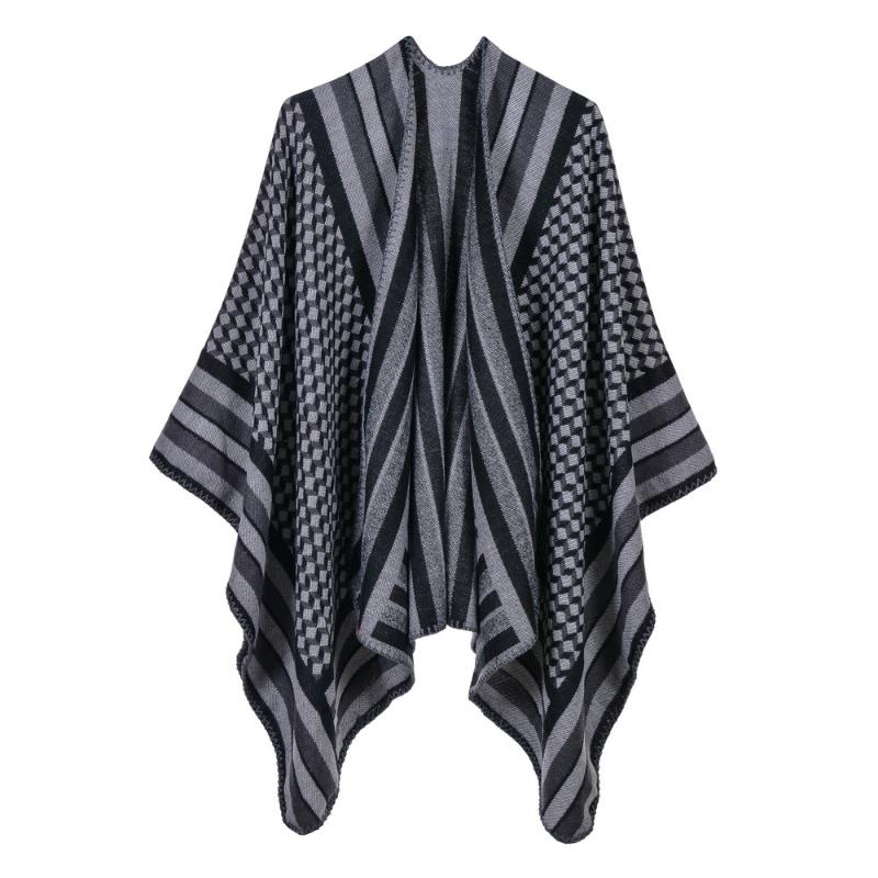 

Scarves Plus Size Lady Bufanda Shawls Imitation Cashmere Soft Poncho Mantilla Stole Chal Plaid Warm Echarpes Cape