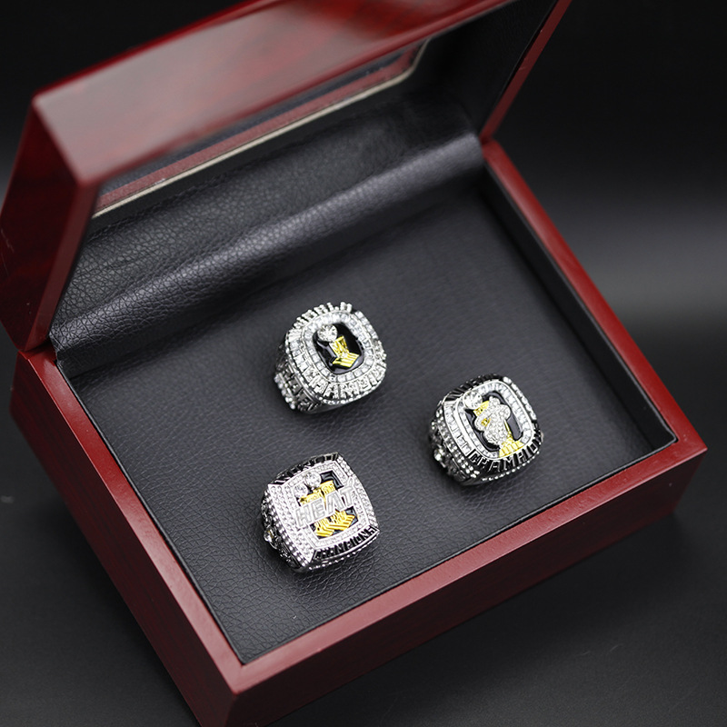 

HIGH QUALITY 3 PCS Basketball CHAMPIONSHIP RING SET FANS RING SET US SIZE 11 LINK FOR Pixel Pie, Golden;silver