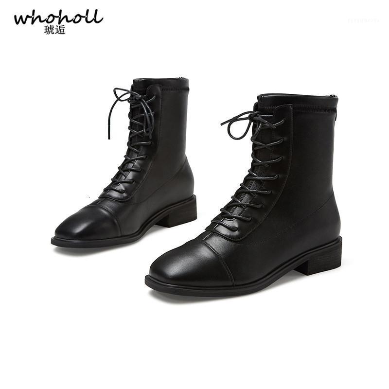 

Women's Boots Winter New Warm English Style Boot Women Middle Heel Casual Women's Shoes Black Cool1