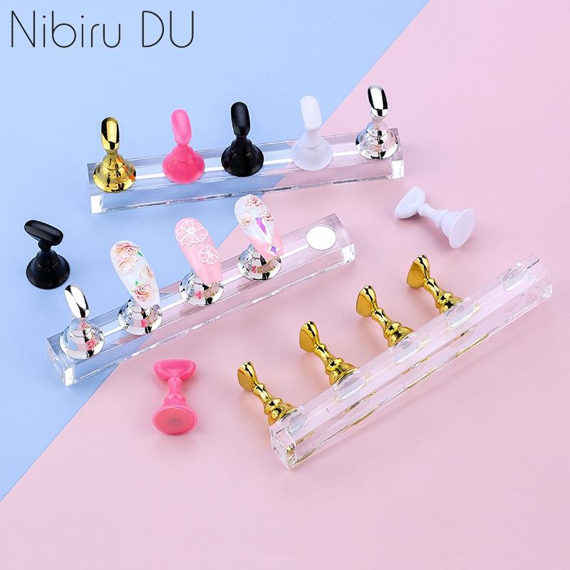 

5 Pcs/lot Magnetic False Nail Stand Holder Display Practice Training Tips Nail Stand For Display Showing Shelf Manicure Tools