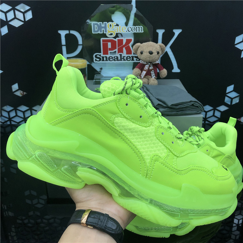 

Top Quality 2020 Triple S Casual shoes Black Thick-soled flat shoes Paris Platform Old Dad tennis Height Increasing Men Women Sneakers, Gift